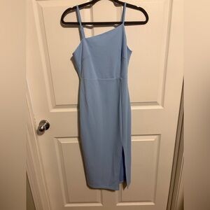 Elegant Blue One-Shoulder Dress